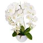 Fleurs artificielles - einnenffer - orchid�e tout blanc - hauteur 60cm - triple floraison - design contemporai ...
