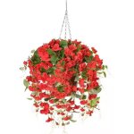 Fleurs artificielles avec paniers suspendus fausses orchid�es et roses en soie centres de table pour ...