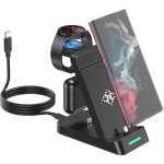 Fleuve - chargeurs  induction - chargeur 3 en 1 rapide station pour samsung galaxy watch ultra / 7 / ...