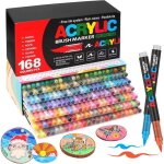 Fleuve - feutre acrylique - 168 couleurs stylos pointe pinceau ? coloriage calligraphie bois toile verre ...