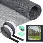 Fleuve - moustiquaires de fen�tre - moustiquaire fen�tre (120 x 250 cm gris) rouleau fibre de verre d�coupable ...