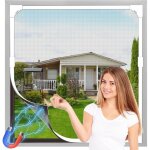 Fleuve - moustiquaires de fen�tre - moustiquaire fen�tre magn�tique (120 x 130 cm) fibre de verre cadre ...