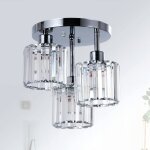 Fleuve - plafonnier - lustre moderne en cristal 3 lumières plafonnier noir avec abat - jour en verre ... Fleuve - plafonnier - lustre moderne en cristal 3 lumières plafonnier noir avec abat - jour en verre ...
