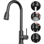 Fleuve - robinetterie de cuisine - mitigeur rabattable 4 modes douchette extensible acier inoxydable ... Fleuve - robinetterie de cuisine - mitigeur rabattable 4 modes douchette extensible acier inoxydable ...