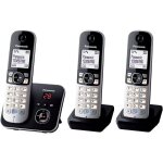 Fleuve - telephone fixe - kx - tg6823frb - t�l�phone dect - r�pondeur num�rique - base + 3 combin�s - ...