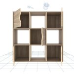 Bibliothque tagre de rangement 9 cubes bibliothque en bois cubique avec portes pour salon bureau ...