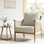 Flexispot fauteuil boho en rotin tress� � la main avec coussin doudou design respirant pour int�rieur ...