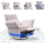 Flexispot fauteuil relaxant lectrique ? inclinable pivotant bascule appuie - tte 3d accoudoirs & dossier ...
