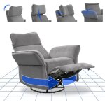 Flexispot fauteuil relaxant lectrique ? inclinable pivotant bascule appuie - tte 3d accoudoirs & dossier ...