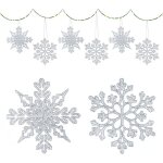 Flocon de neige decoration de no�l 36 d�corations � suspendre avec de 10cm et 36 cordon ornements de ...