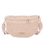 Flora co paris - sac banane femme en paille - rose - sac bandouli�re tress� en rotin