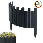 Floranica bordure jardin 30 cm anthracite 100cm cl�ture bois flexible palissade rouleau bordure bord ...