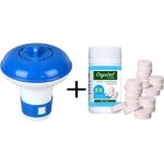 Flotteur de nettoyage de piscine avec 100 pi�ces comprim�s purificateur kit de distributeur de chlore ...