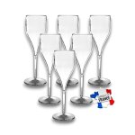 Flute  champagne incassable transparentes 12cl - lot de 6 - verre en smma (quivalent tritan) made in ...