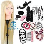 Folaya 76cm tte  coiffer cosmtologie pratique mannequin poupe de cheveux synthtiques + titulaire ...