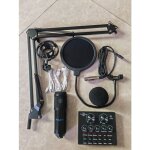 Folaya bm800 podcast kit completkit de microphone � condensateur professionnel avec carte son v8 for ...