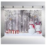 Fond de nol125x80cm tissu de fond dcoration muralemotif bonhomme de neige de noltissu de fond de s ...