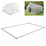Base / fondation serre polycarbonate 1244 m� acier galvanis� anticorrosion 496x251x12 cm cadre rectangulaire ...