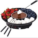 Fondue chocolat �lectrique 27. 5cm 2 fourchettes 260ml noir