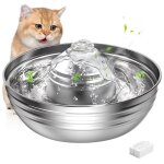 Fontaine  eau pour chat chien 2l byondself acier inoxydable 304 pompe silencieuse avec filtres remplaables ...