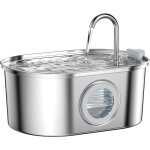 Fontaine a eau chat inox fontaine � eau pour chat avec fen�tre transparente 32l fontaine eau chat forme ...