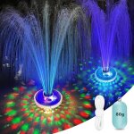 Fontaine flottante led - spectacle lumineux - rechargeable - ancre intgre - 2 modes d?arrosage - multicolore ...