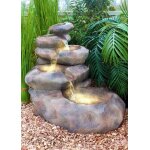 Fontaine de jardin - led - grande cascade de roche - 78 cm - résine - Électrique Fontaine de jardin - led - grande cascade de roche - 78 cm - résine - Électrique