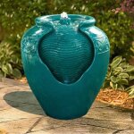 Fontaine de jardin - teamson home - turquoise - lectrique - pots et vases - clairage led intgr