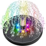 Fontaine solaire led flottante en verre 35w ? batterie 2200mah 6 couleurs rgb 7 buses (17�165�5 cm)