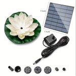 Fontaine solaire lotus avec panneau spar - pompe  eau jardin dcorative avec 6 buses - pour bassin ...