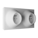 Prise double - fontini - neo evo - blanc brillant ral 9003 - design extra - plat - 16a 250v Prise double - fontini - neo evo - blanc brillant ral 9003 - design extra - plat - 16a 250v