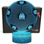 Football forme 3d illusion optique intelligent 7 couleurs led night light lampe de table avec cble dalimentati ...