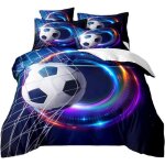 Football housse de couette 140x200 + 50x75 (2 piece) denfant sport gamer football parure de lit pour ...