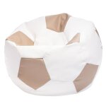 Football pouf m en simili cuir pouf fauteuil gaming enfant 65x45cm beige - ecopuf