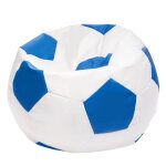 Football pouf m en simili cuir pouf fauteuil gaming enfant 65x45cm bleu clair - azzurro e10 ecopuf