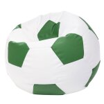 Football pouf xl en simili cuir pouf fauteuil gaming enfant 105x80cm vert - ecopuf