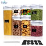 Footier 7 pices transparent bote alimentaire hermtique de rangement conservation  crales fruits ...