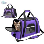 Footier sac transport chat chien caisse de transport chat respirant pour un voyage confortable caisse ...