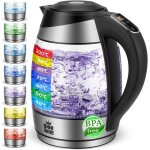 Bouilloire Électrique - yumi mazao - 18 l - verre - thermostat réglable - 7 couleurs led Bouilloire Électrique - yumi mazao - 18 l - verre - thermostat réglable - 7 couleurs led