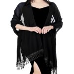Foulards et chles en mousseline de soie pour femmes lgants (noir)