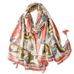Foulard charpe chle pompons femme polyester 180 x 90 cmfou p240