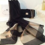 Foulard femme organza noir etole chic transparente