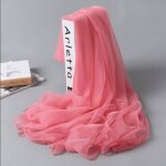 Foulard en mousseline rose