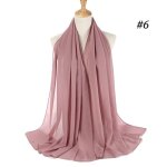 Foulard en mousseline de soie uni pour femmes hijab chles bandeau hijabs musulmans
