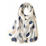 Foulard en soie uni  fleurs long et lger confortable et polyvalent