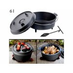 Four hollandais en fonte 6 l avec pieds de support et couvercle / po�le 2 en 1