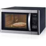 Four micro - ondes multifonction - smeta - avec grill 1200w - 1100w - 42l - noir et argent