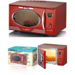 Four  micro - ondes - nedis - rouge mtallique - 23l - 800w - 12 programmes automatiques