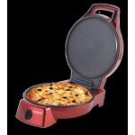Four  pizza et tartes rouge avec grill plancha revtement pierre antiadhsif coloris rouge