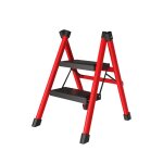 Escabeau - foxsport - 2 marches - pliable en acier - capacit 150 kg - antidrapant